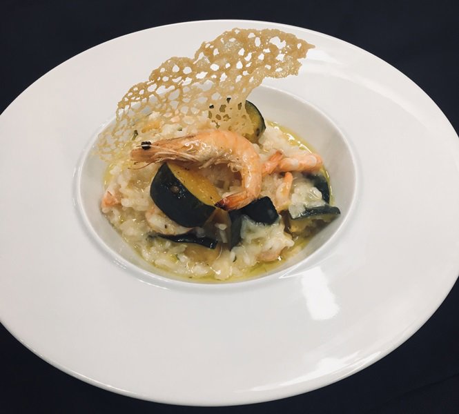 RISOTO DE CAMARÃO VILA FRANCA COM JERIMUM CABOCLO